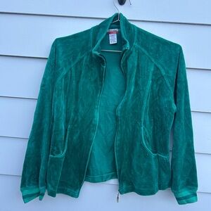 Danskin Ladies Teal Velour Zip Up